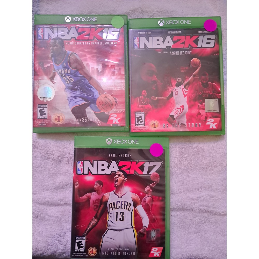 NBA 2K15 NBA 2K16 NBA 2K17 Xbox One Video Game Bundle Lot 3 Games 2K Sports